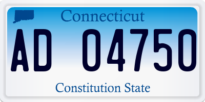 CT license plate AD04750