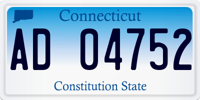 CT license plate AD04752