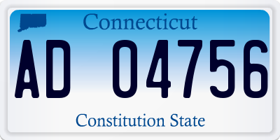 CT license plate AD04756