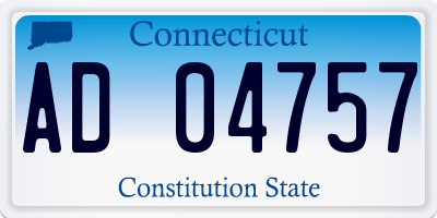 CT license plate AD04757