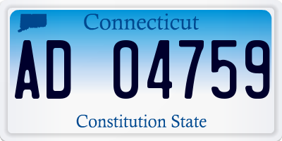 CT license plate AD04759