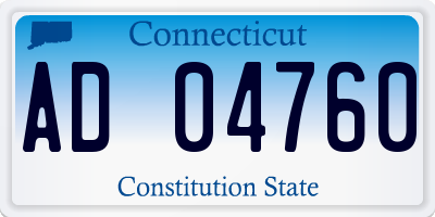 CT license plate AD04760