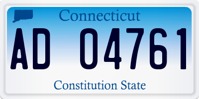 CT license plate AD04761