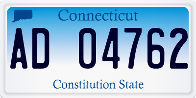 CT license plate AD04762