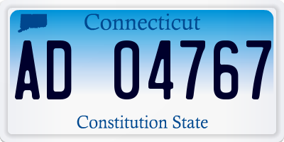 CT license plate AD04767