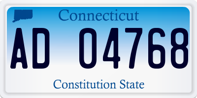 CT license plate AD04768