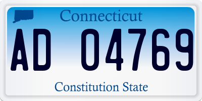 CT license plate AD04769