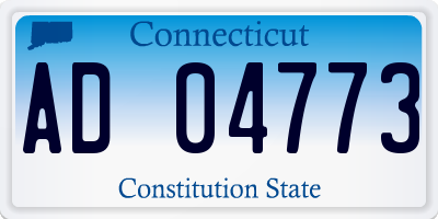 CT license plate AD04773