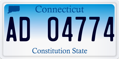 CT license plate AD04774