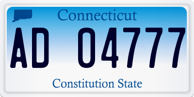 CT license plate AD04777