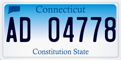 CT license plate AD04778