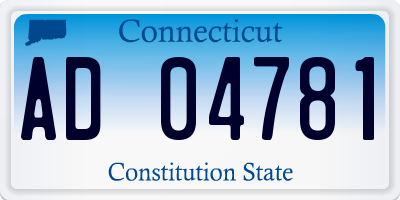 CT license plate AD04781
