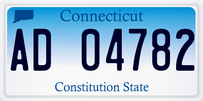 CT license plate AD04782