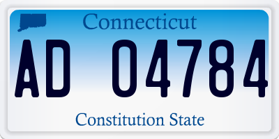 CT license plate AD04784