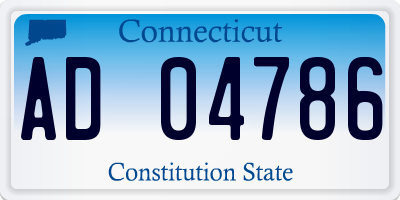 CT license plate AD04786