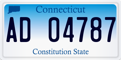 CT license plate AD04787