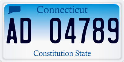 CT license plate AD04789