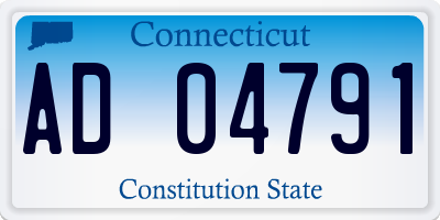 CT license plate AD04791