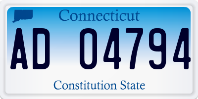CT license plate AD04794