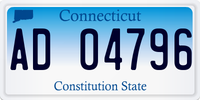 CT license plate AD04796