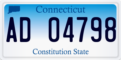 CT license plate AD04798