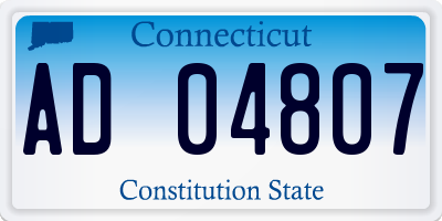 CT license plate AD04807