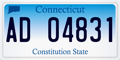 CT license plate AD04831
