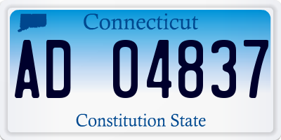 CT license plate AD04837