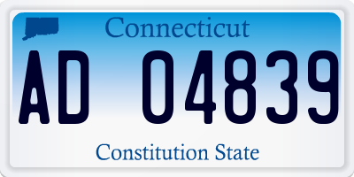 CT license plate AD04839
