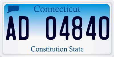CT license plate AD04840