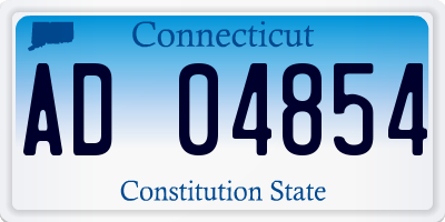 CT license plate AD04854