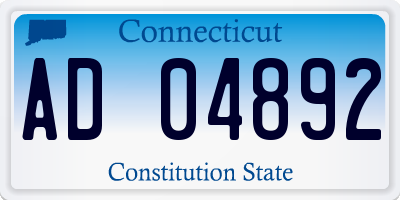 CT license plate AD04892