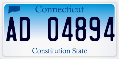 CT license plate AD04894