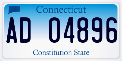CT license plate AD04896