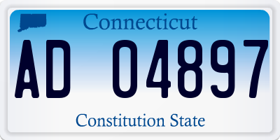 CT license plate AD04897