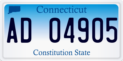 CT license plate AD04905