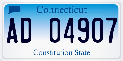 CT license plate AD04907