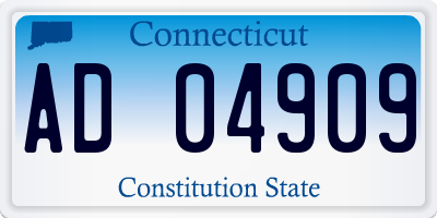 CT license plate AD04909