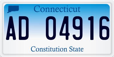CT license plate AD04916