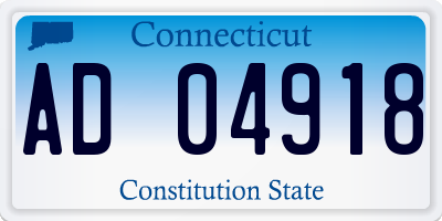 CT license plate AD04918