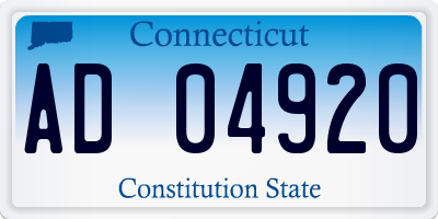 CT license plate AD04920