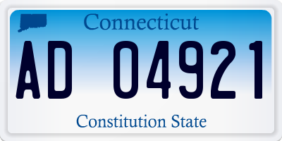 CT license plate AD04921