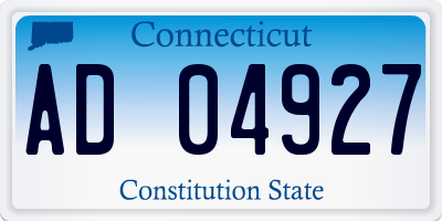 CT license plate AD04927