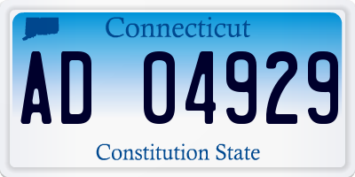 CT license plate AD04929