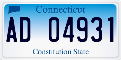 CT license plate AD04931