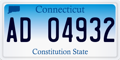 CT license plate AD04932