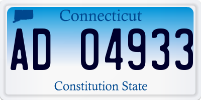 CT license plate AD04933