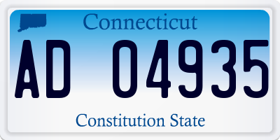 CT license plate AD04935