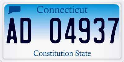 CT license plate AD04937