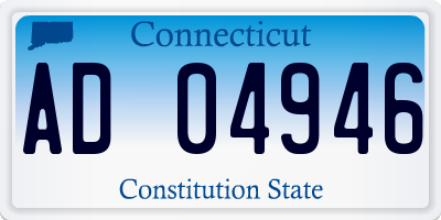CT license plate AD04946